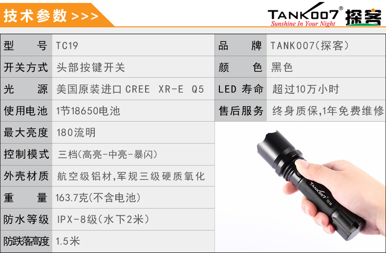 選購強光手電筒什么品牌好？探客TANK007手電筒生產廠家